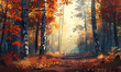 © siwoo-mint - autumn in the forest-generative ai