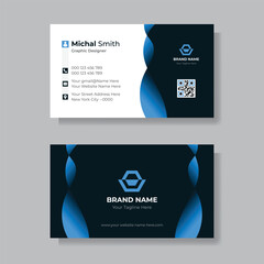 Wall Mural - Modern Business Card - Creative and Clean Business Card Template. black and white business card design.