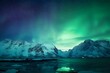 iceberg in polar regions and Aurora. Generative AI