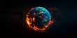 © Planetz - global warming in earth in space, The Earth is destroyed by the sun.