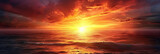 Fototapeta  - sunset in sea  tropical beach seascape horizon,  Orange and golden sunset sky calmness tranquil relaxing, banner