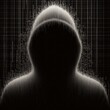 Hacker in dark digital background with Generative AI.