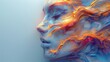 © Nadia - A digital art piece depicting a female face with orange, red and blue swirls surrounding it