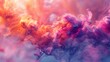  A colorful smoke cluster in the orange, pink, and blue background