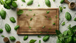 A realistic shot of a close-up of an empty chopping board