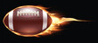 American football ball on a black background. Realistic illustration.