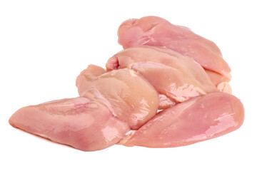 Sticker - Raw chicken breast, isolated on white background.