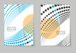Abstract dotted vector background. Halftone effect shape backdrop. Set of cover brochure