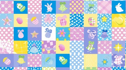 Sticker - Easter concept and colors. Holiday background with Easter Eggs