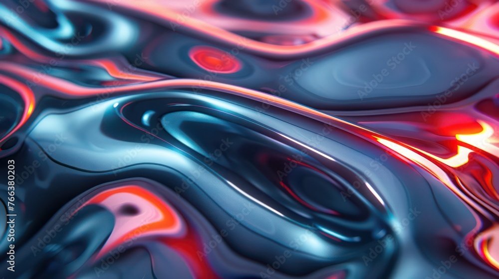 Seamless flowing liquid metal texture background, with an industrial ...