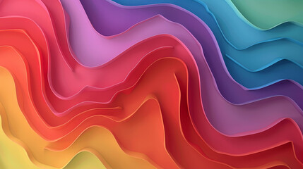 Wall Mural - Flowing curves of colour ripple across a modern canvas.