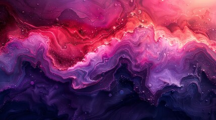 Leinwandbilder - It resembles marble or a cosmic nebula, with swirling patterns of purple, red, and pink colors
