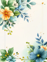 Elegant Botanical Illustration With A Soothing White Frame Background.