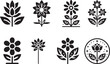 Flowers Icon Silhouettes Flowers EPS Vector Flowers Clipart