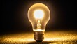 Light bulb shining in the dark as symbol of idea, energy, and innovation