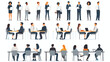 © Blue - Modern Business Training Scenes flat vector isolated
