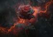 
black and red rose in flame wallpaper the black rose wallpapers wallpaper, in the style of realism with surrealistic elements, romantic graffiti, lovecraftian, sony alpha a7 iii, red and gray, whimsi