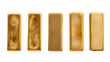 Several gold bars isolated on a white background