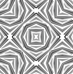 Wall Mural -  Abstract psychedelic stripes for digital wallpaper design. Line art pattern. Trendy texture. Monochrome design.Black and white. Geometry curve lines pattern. Futuristic concept