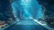 Majestic Underwater Tunnel with Marine Life and Corals