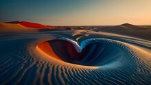 A Heart Made Of Sand, Surrounded By A Sea Of Blue. This Abstract Surreal Scene Is A Testament To The Power Of Imagination And Creativity. The High Quality Rendering Captures Every Intricate Detail