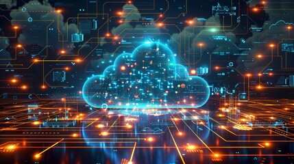 Banner design elements illustrating business cloud data computing security and server virus protection, depicted in a vector illustration format.