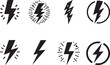 Lightning Icon Silhouettes Lightning EPS Vector Lightning Clipart