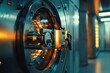 © Shutter2U - A bank vault with a silent alarm, notifying police discreetly when unauthorized access is attempted during a heist
