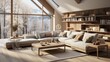 © Molang Visual - A cozy living room with a beautiful winter landscape view