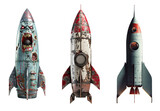 Fototapeta Tęcza - set of  creative design rockets on transparent background