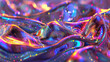 colorful holographic digital waves