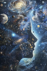 Wall Mural - astology.zodiac signs revolve around the moon in space, astrology and horoscope.zodiac sign horoscop