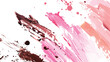 Paint art pink brown brushes splash ink blot and white