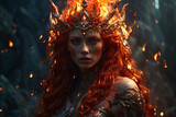 Fototapeta  - Queen of darkness mystic dark fantasy realistic photo high detail AI technology
