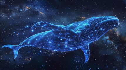  The Whale Constellation Imagine a constellation in the shape of a majestic space whale, the stars as it traverses the celestial canvas, guiding travelers through the galactic circle 