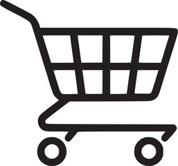 Shopping cart vector icon, flat design. Isolated on white background