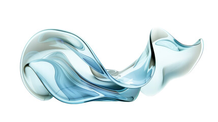 Wall Mural - A blue wave is shown on a white background,isolated on white background or transparent background. png cut out or die-cut