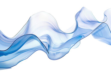 Wall Mural - A blue wave is shown on a white background,isolated on white background or transparent background. png cut out or die-cut