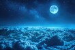 A stunning full moon above the clouds. Perfect for night sky backgrounds