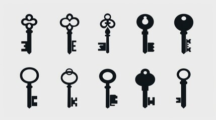 Wall Mural - A pile of keys stacked on top of each other. Perfect for security or access concepts