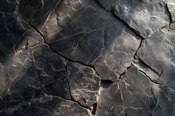 Canvas Print - Black cracked stone texture background