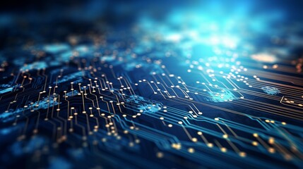 Wall Mural - electronic connection with data transfer, network and communication