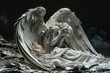 Beautiful fallen angel with big wings