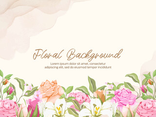 Wall Mural - Elegant Floral Wedding Background Template Design