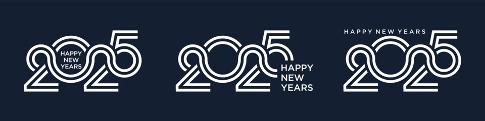 Wall Mural - Happy new year 2025 design vector. trendy new year 2025 logo design template
