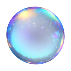 Wall Mural - Vector color isolated translucent soap bubble on transparent background.

