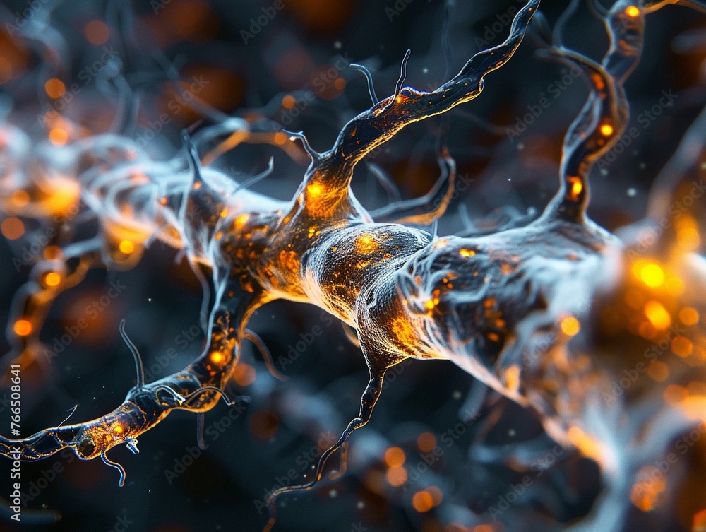 Show the branching pattern and myelin sheaths of peripheral nerves in X ...