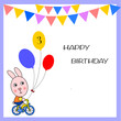 Coniglietto con palloncini  Happy Birthday