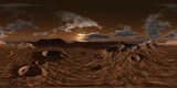 Fototapeta Zachód słońca - Mars, HDRI, environment map , Round panorama, spherical panorama, equidistant projection, 360 high resolution panorama, 3d rendering