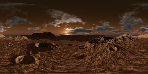 Wall Mural - mars, hdri, environment map , round panorama, spherical panorama, equidistant projection, 360 high r